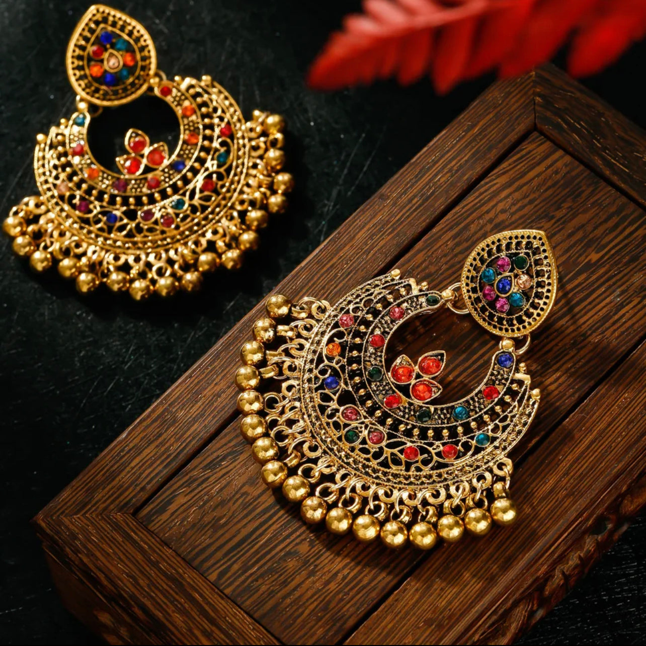 Multicolor Gold Earring