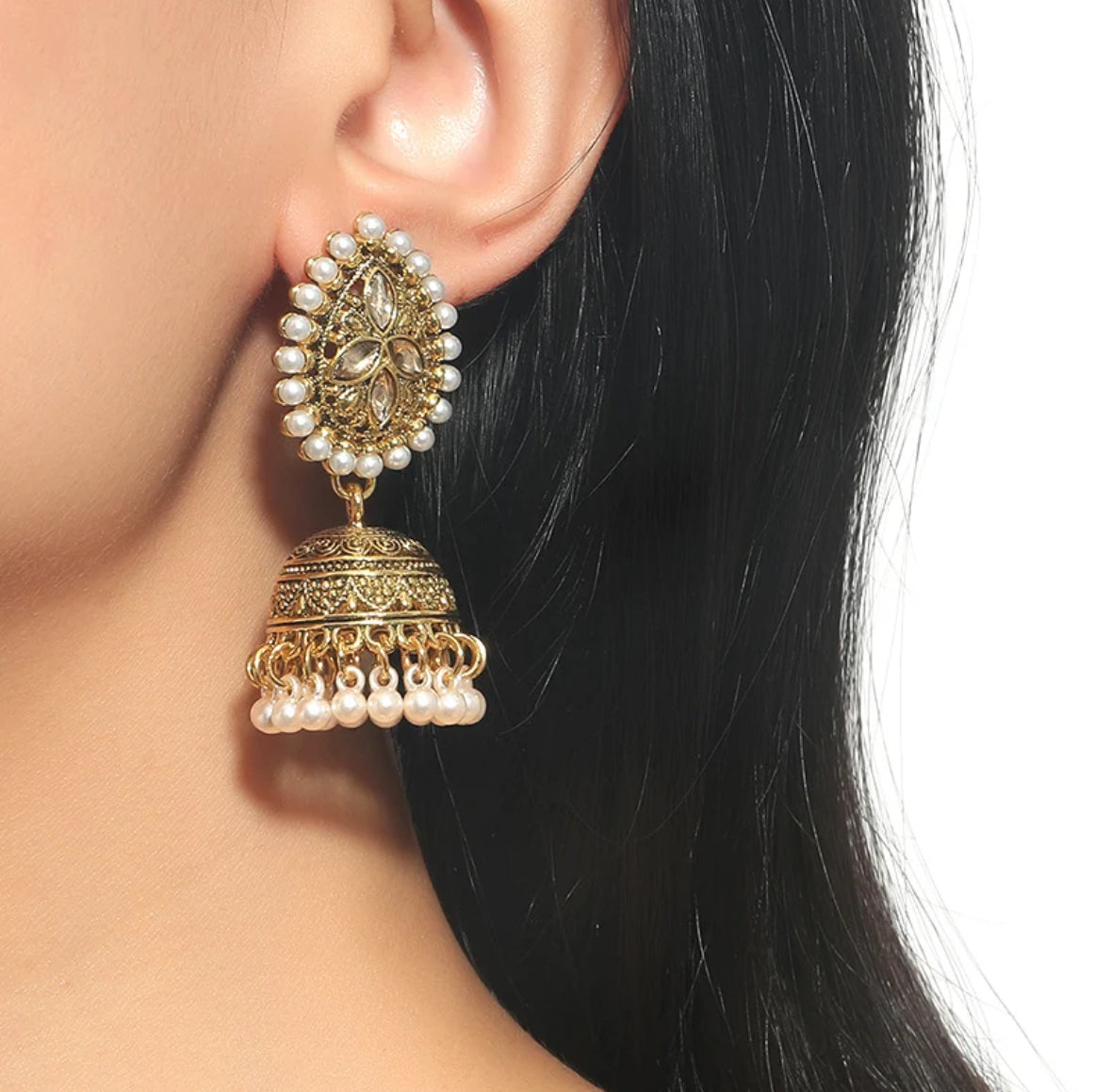 Silver/gold Classic Jhumka