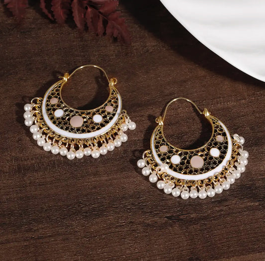 Jaali tassle pearl earrings