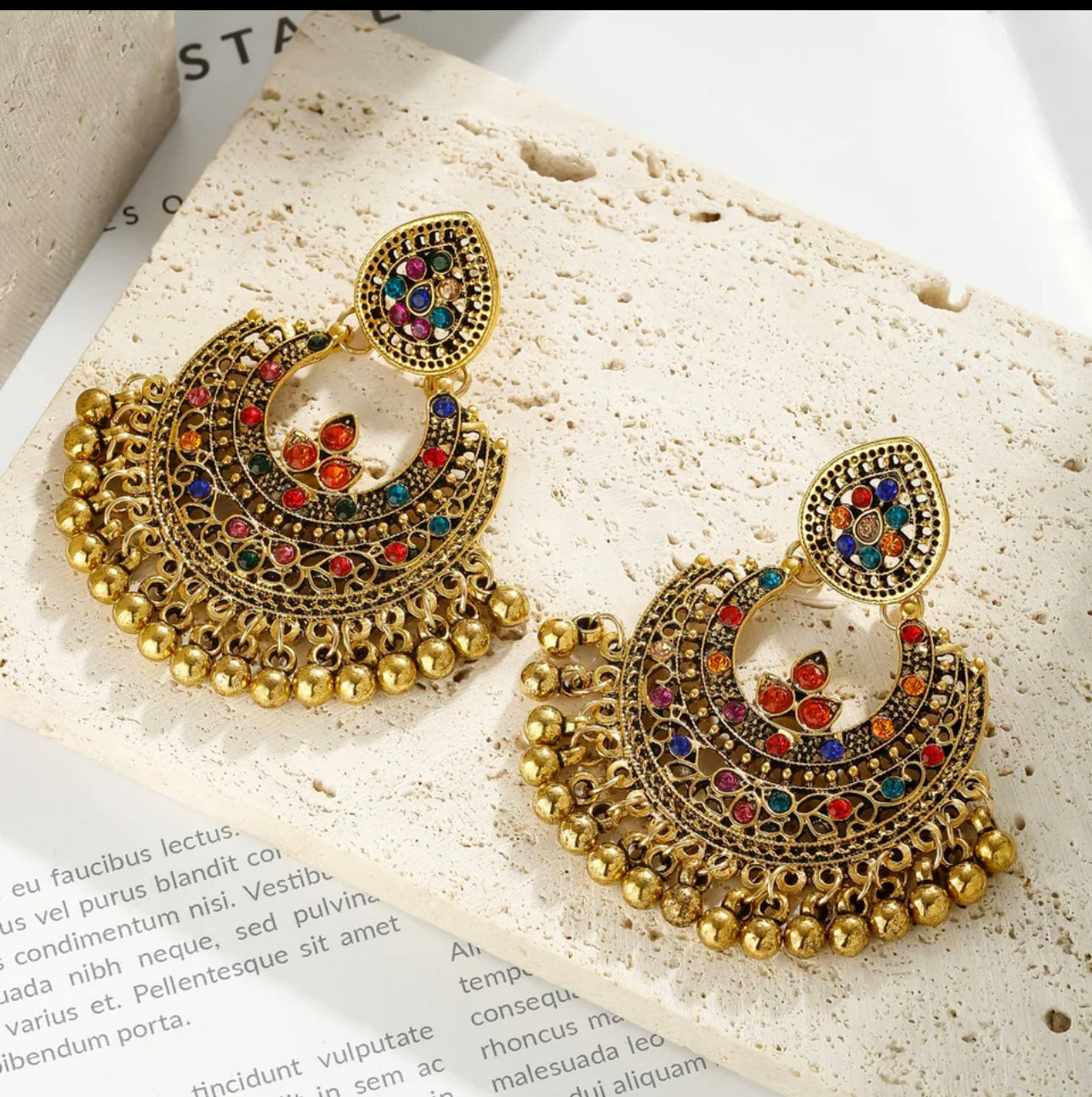 Multicolor Gold Earring