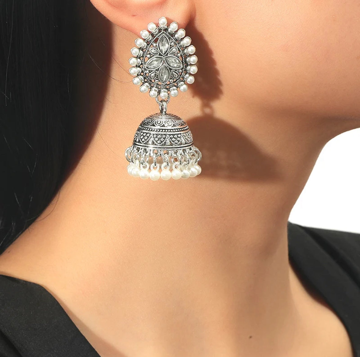 Silver/gold Classic Jhumka