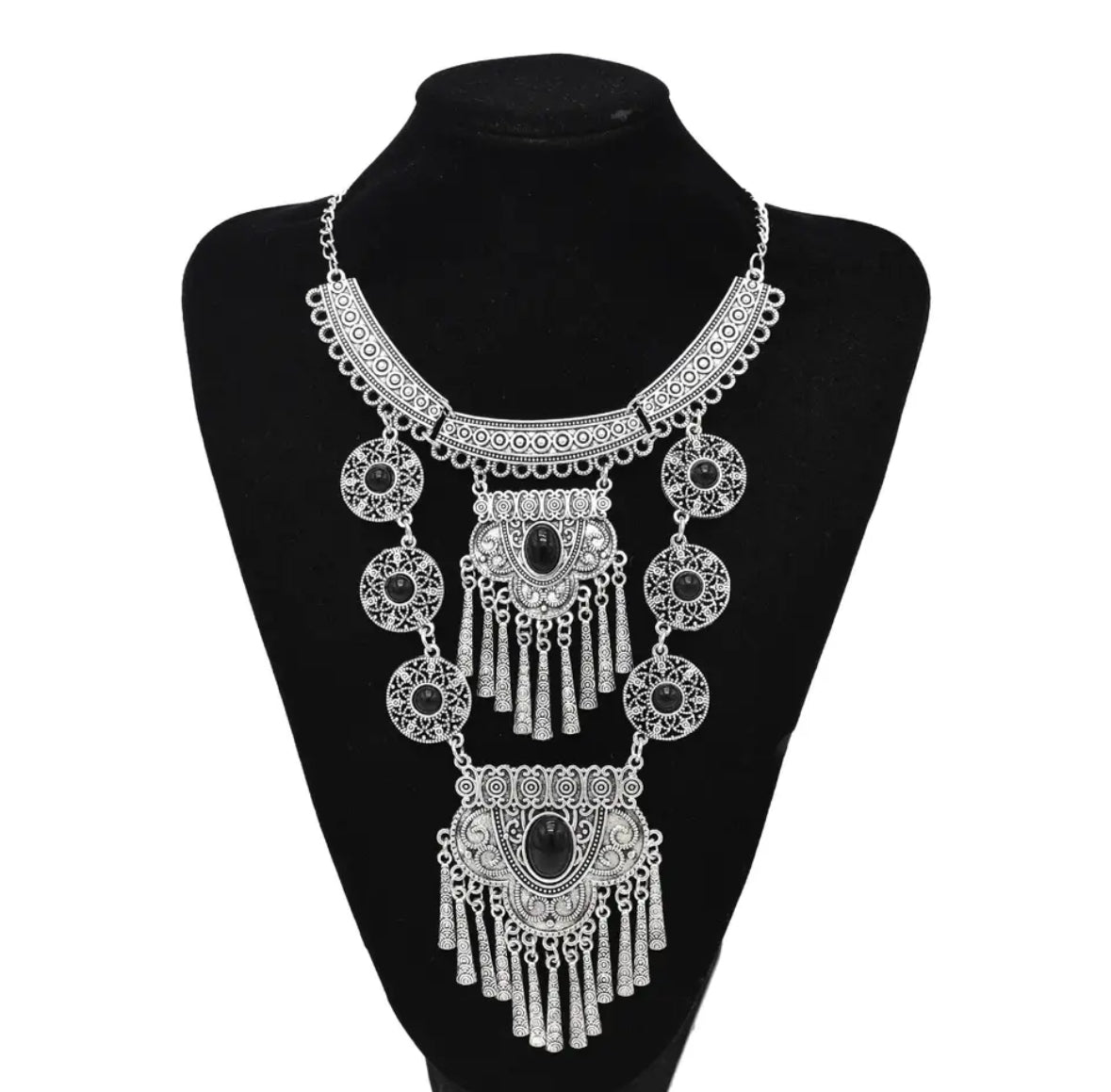 Navratri statement Silver necklace