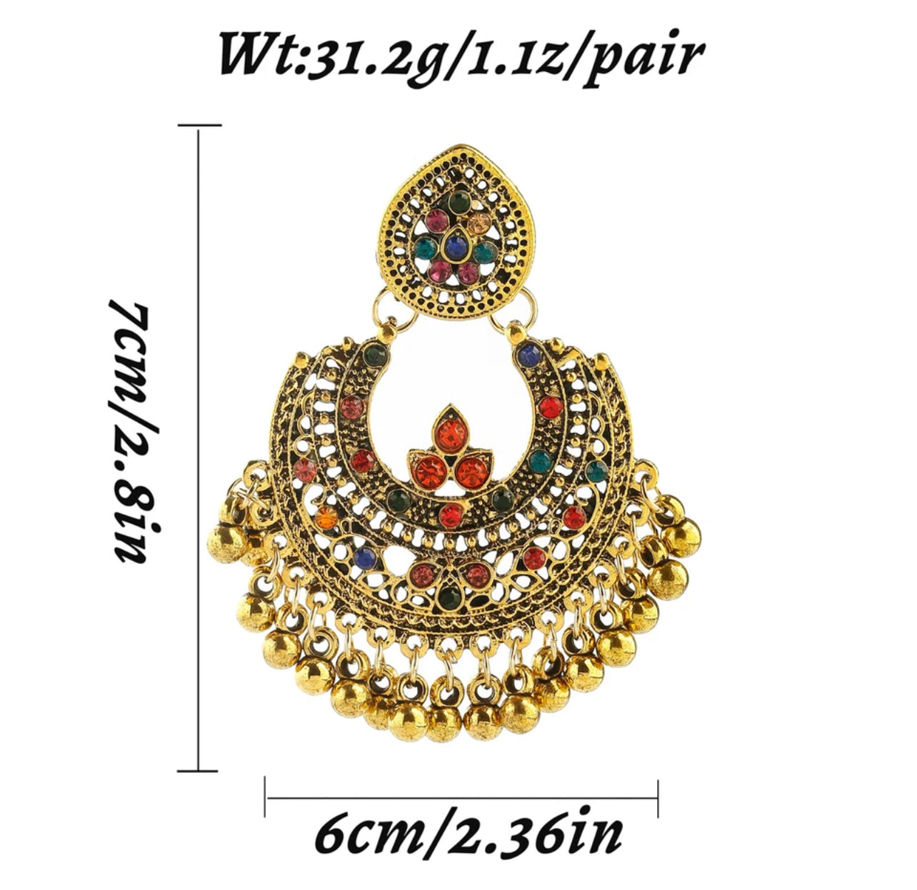 Multicolor Gold Earring